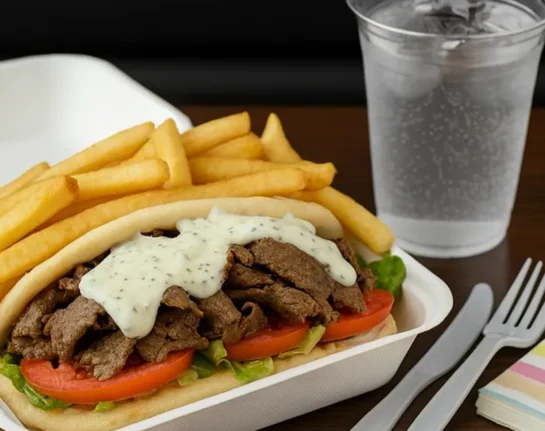 Beef Gyro Pita with Fries