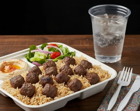 Beef Kebab Skewer with Rice