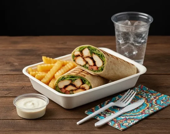 Chicken Shawarma Wrap with Fries