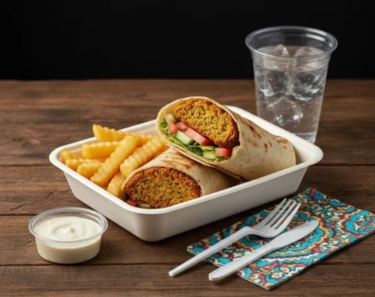 Falafel Wrap with Fries