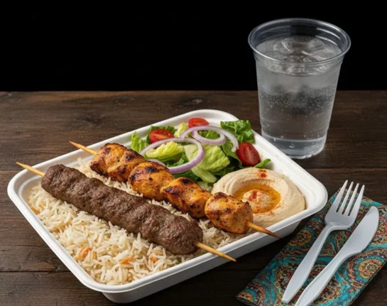 Mixed Beef and Chicken Kebab Skewer